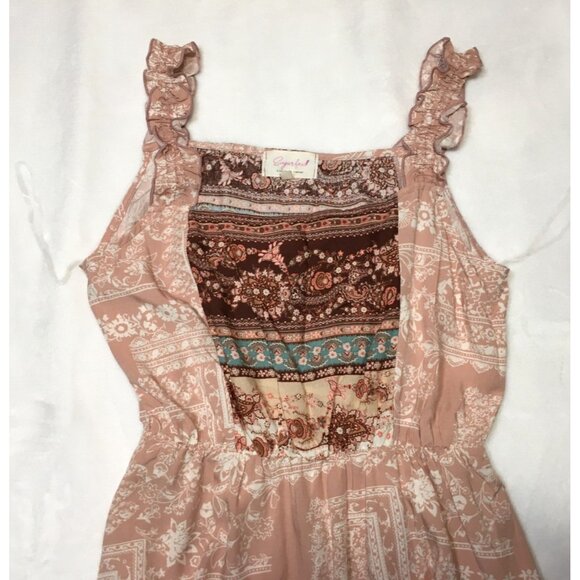 Sugarfox L Maxi Boho Sundress Women's Square Neck Flowy Rayon Bust 40" - Picture 7 of 8